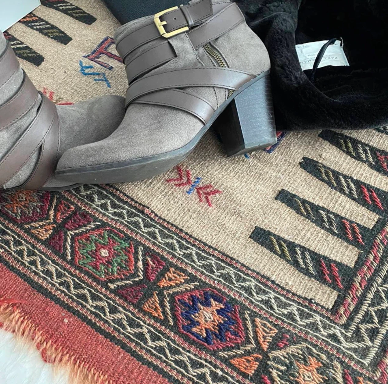 Grey Suede Ankle Boots