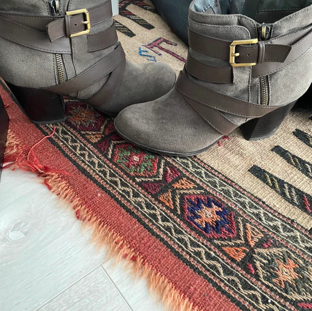 Grey Suede Ankle Boots - photo 2