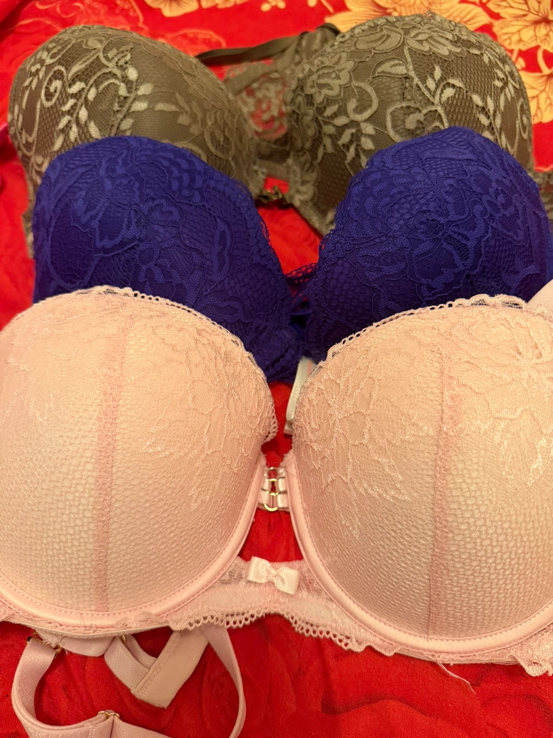 La Vie en Rose Bra Bundle - Pink and Blue 3 for $10
