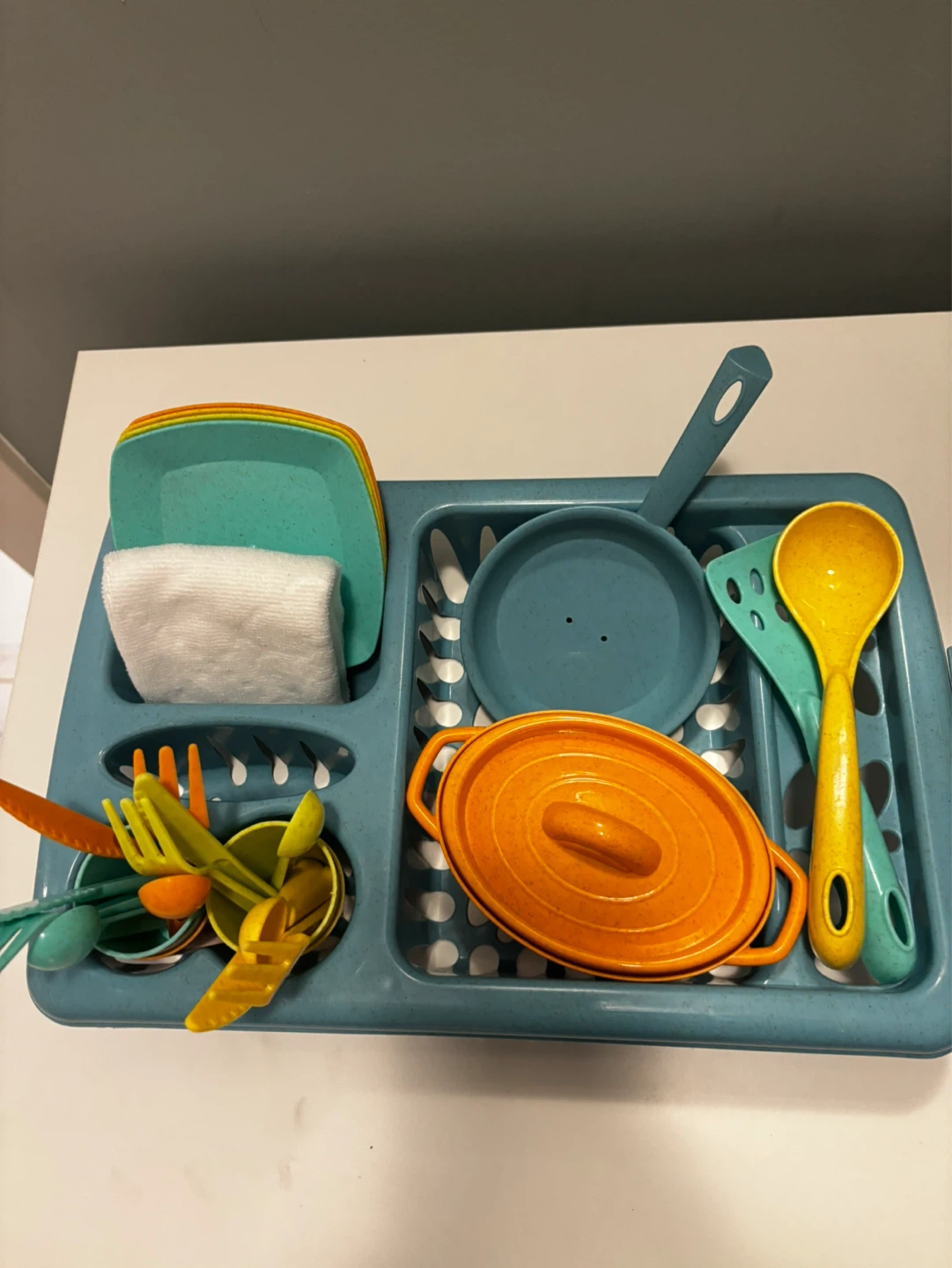 Kids' Play Kitchen Dish Rack Set