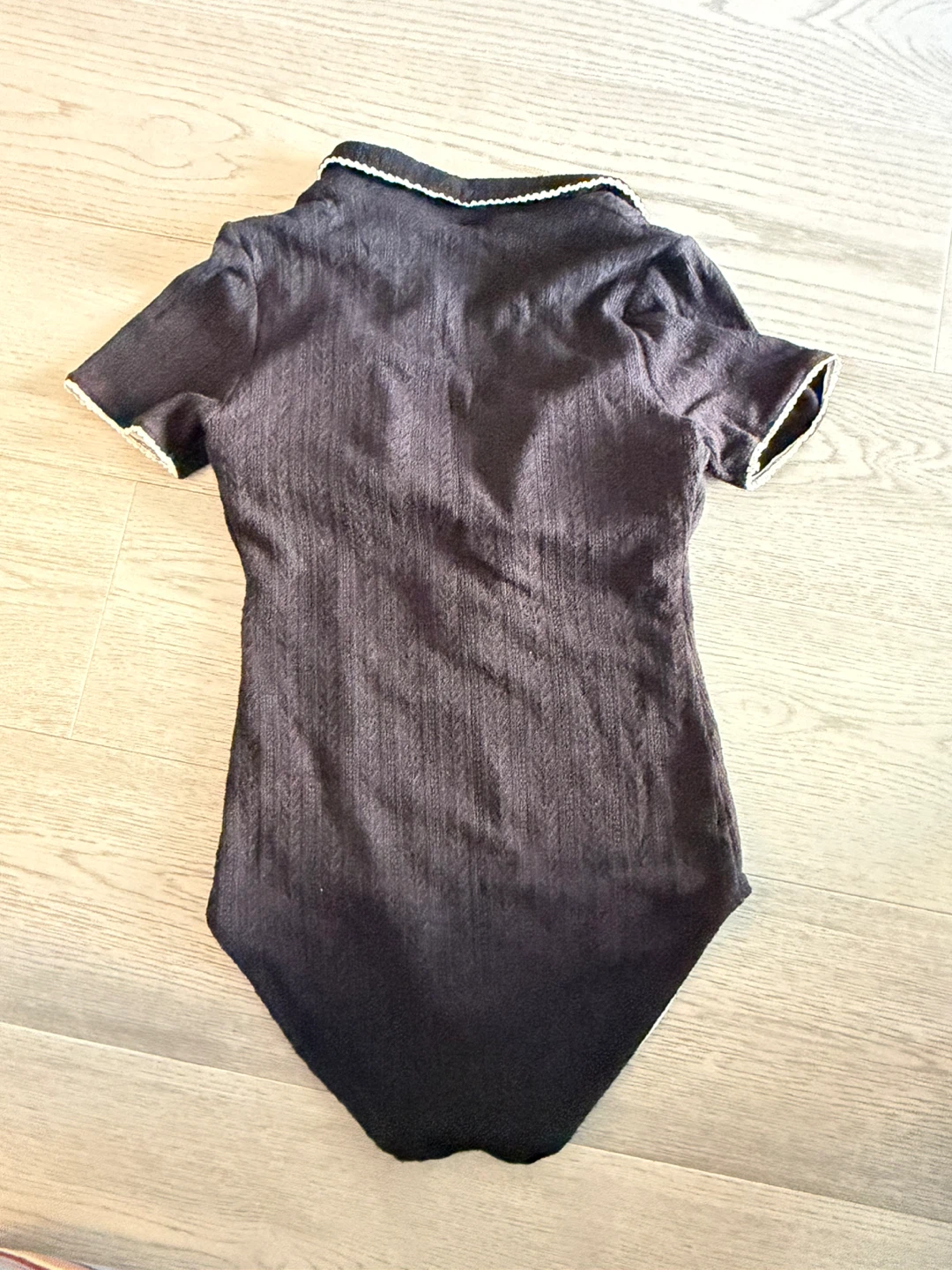 Rolarola Black Collared Short Sleeve Bodysuit - photo 3