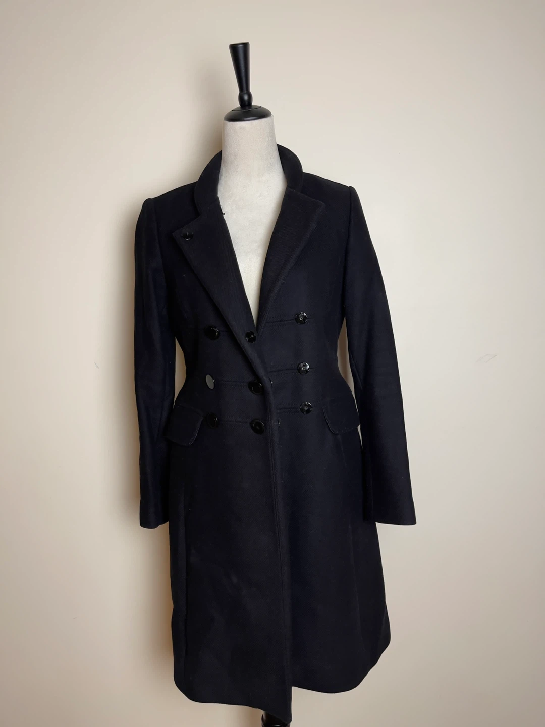 ZARA Double-Breasted Black Coat - photo 2