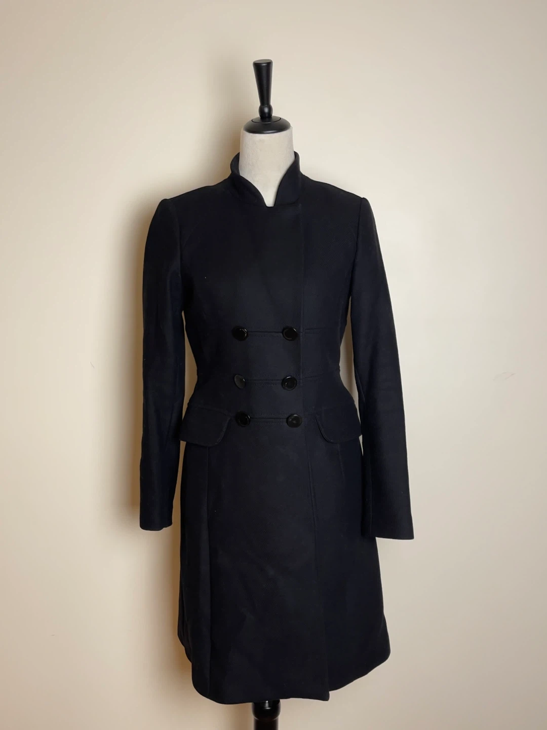 ZARA Double-Breasted Black Coat