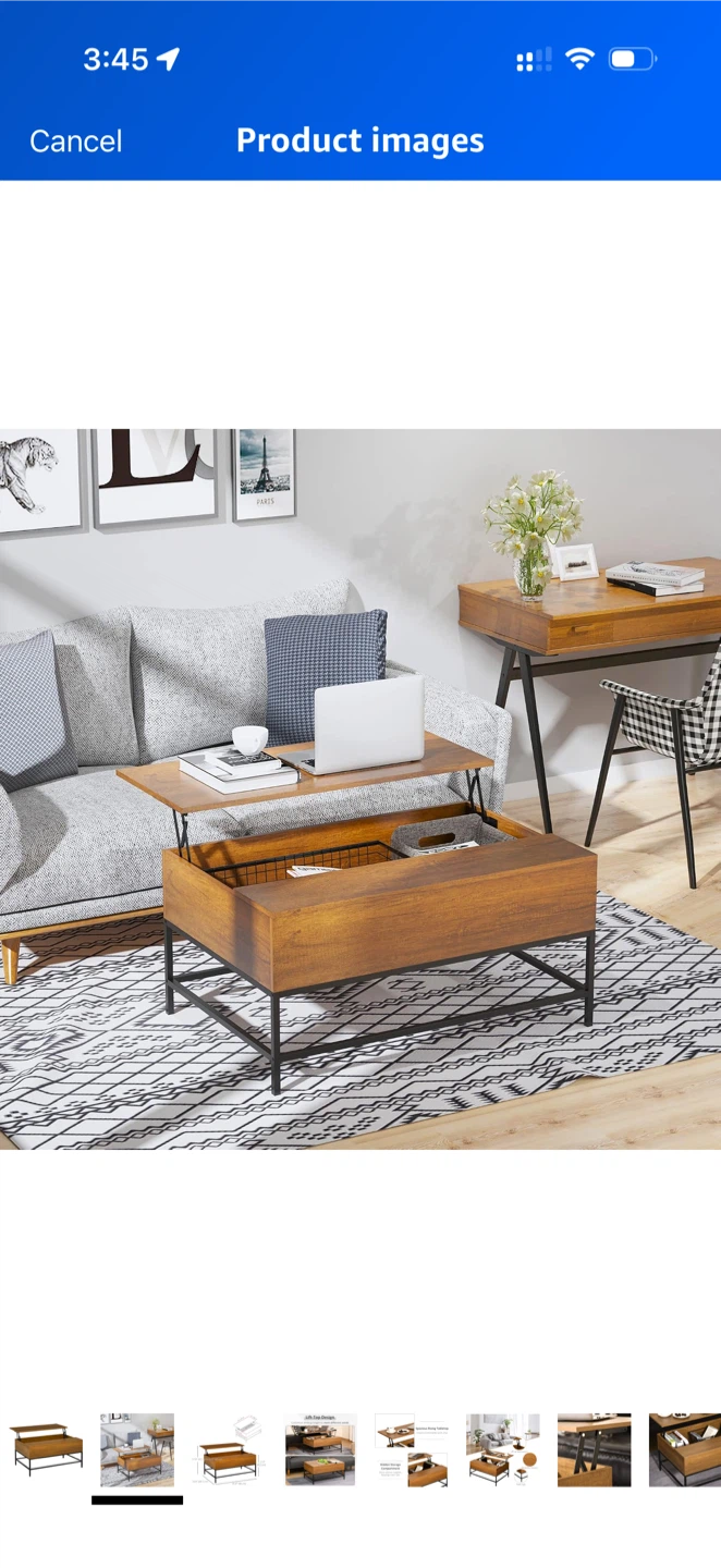 Lift Top Coffee Table with Hidden Storage