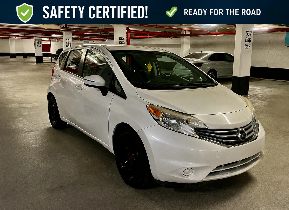 2015 Nissan Versa Note with safety and warranty included.