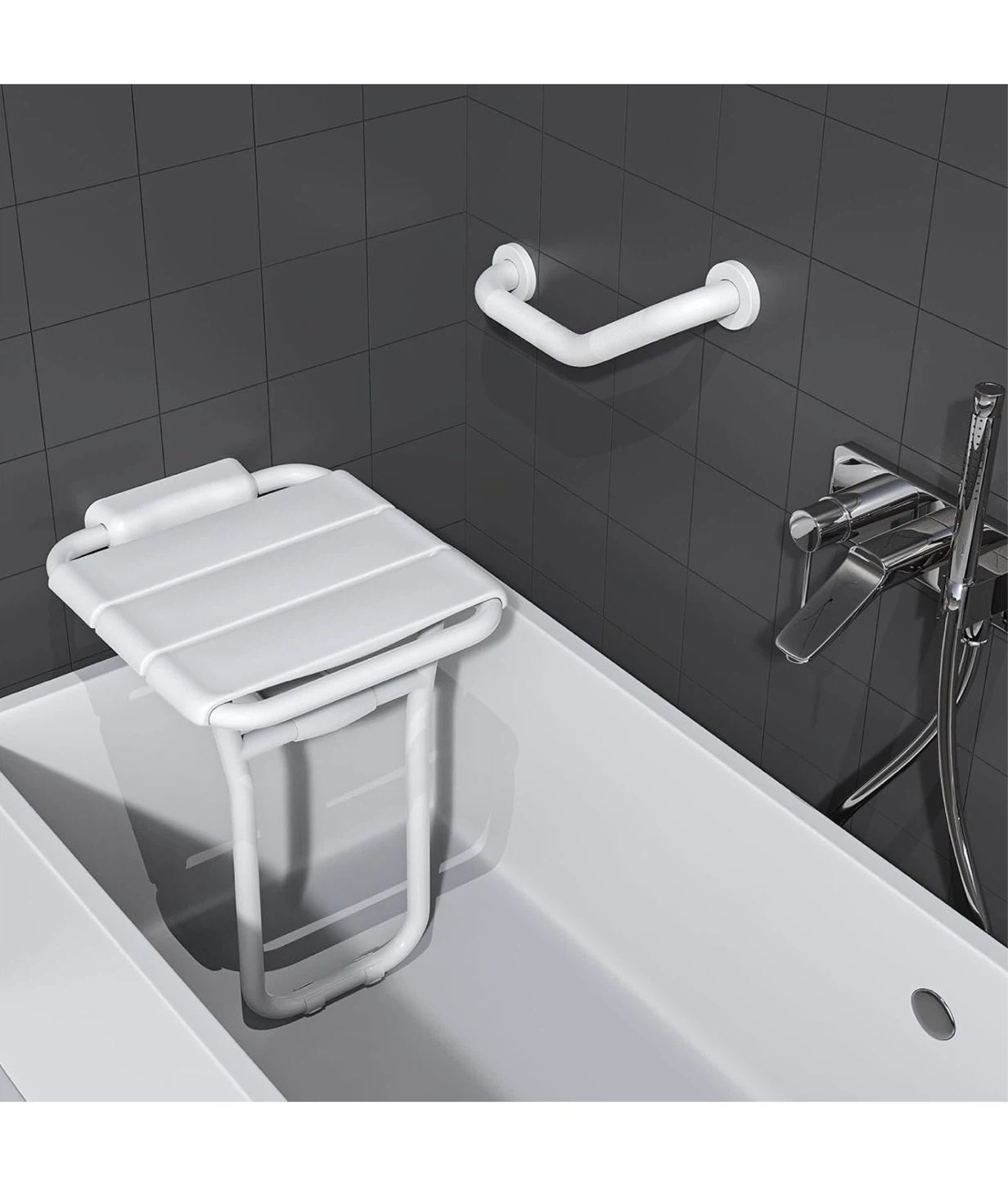 Folding Shower Seat and Grab Bar - photo 3