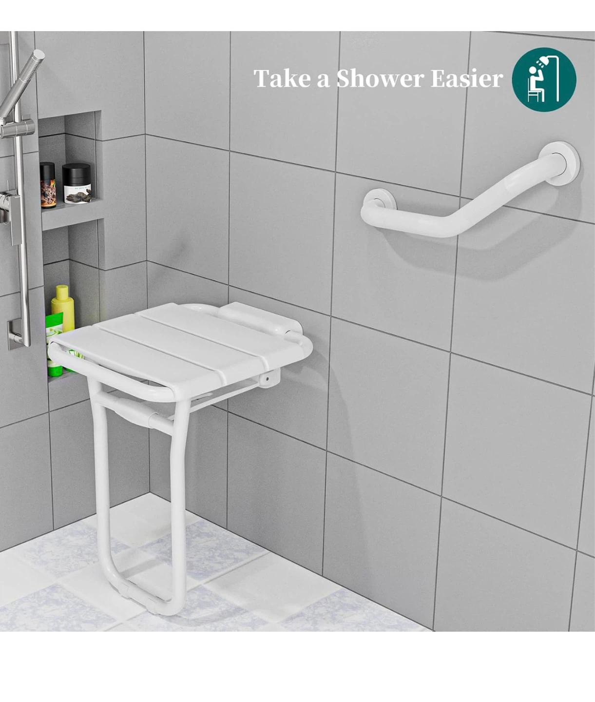 Folding Shower Seat and Grab Bar - photo 5