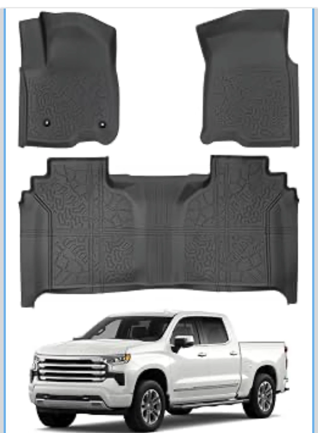 3p TPE Floor Mats for Chevy Silverado 1500 Crew Cab (2019-2026) - photo 2
