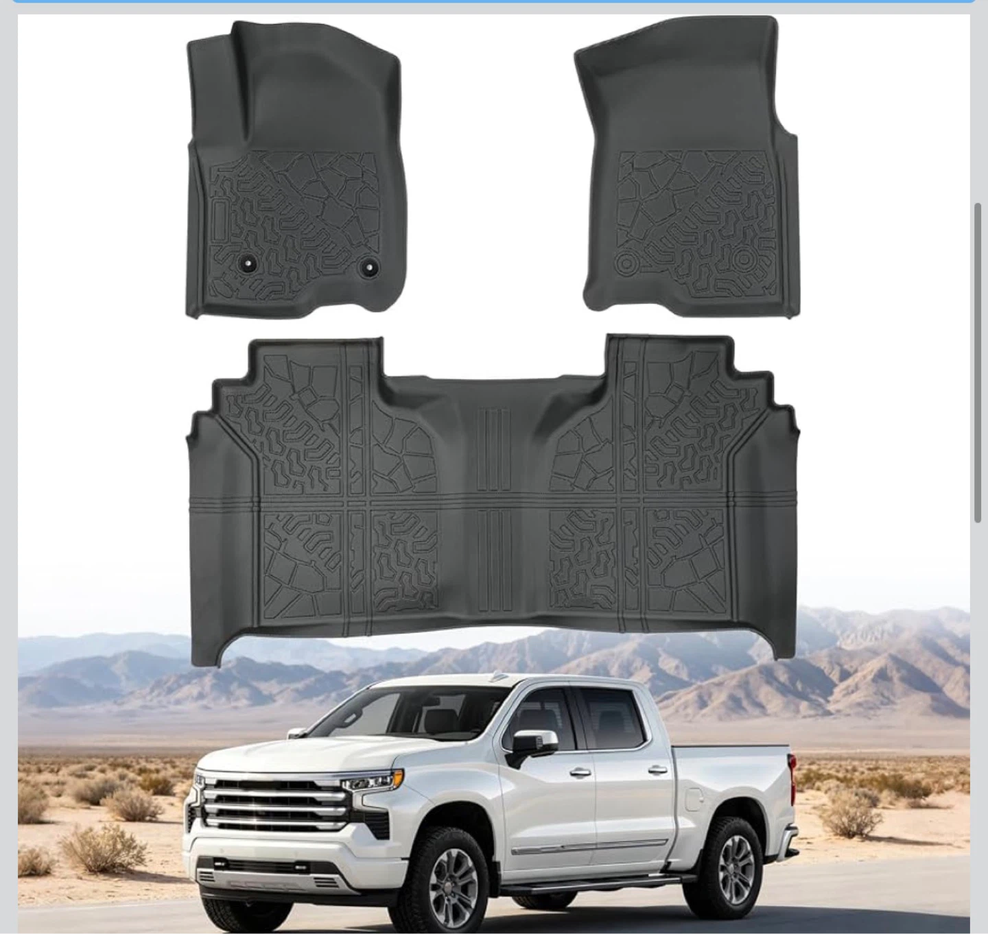 3p TPE Floor Mats for Chevy Silverado 1500 Crew Cab (2019-2026) - photo 3