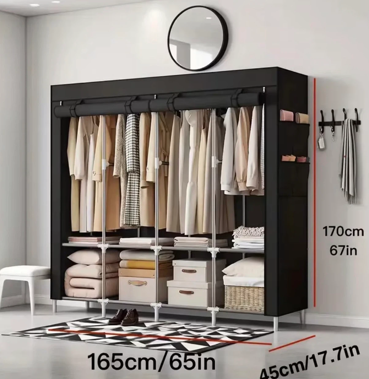 Black Portable large Wardrobe (BRAND NEW IN BOX) - photo 3