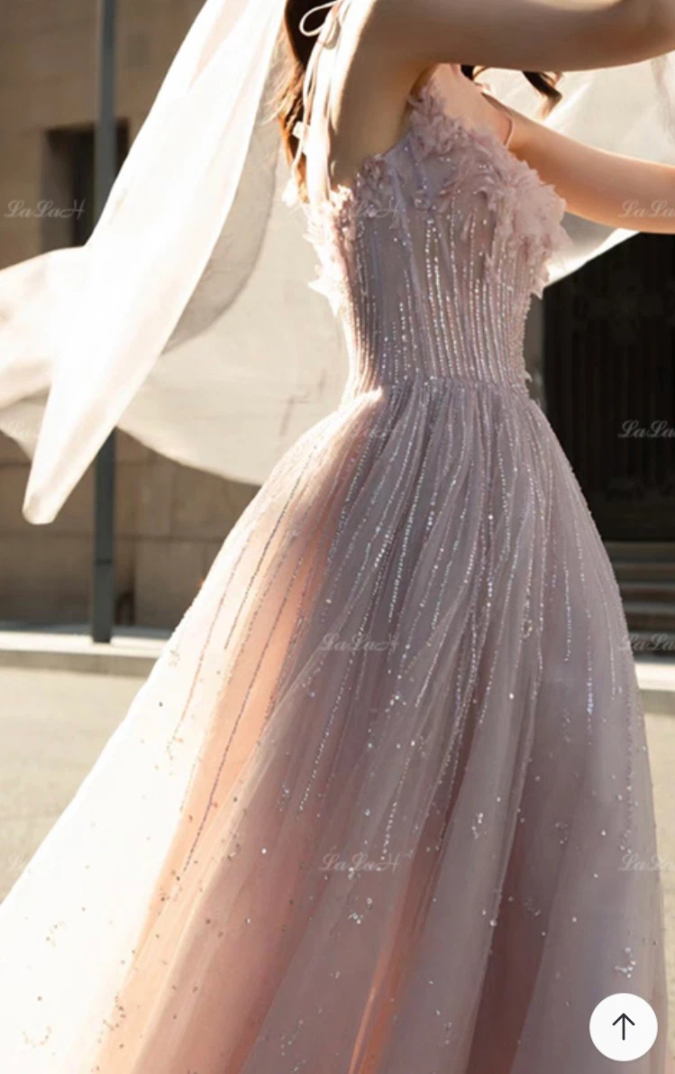 Blush Pink Princess Ball Gown / Formal Dress with Train - photo 2