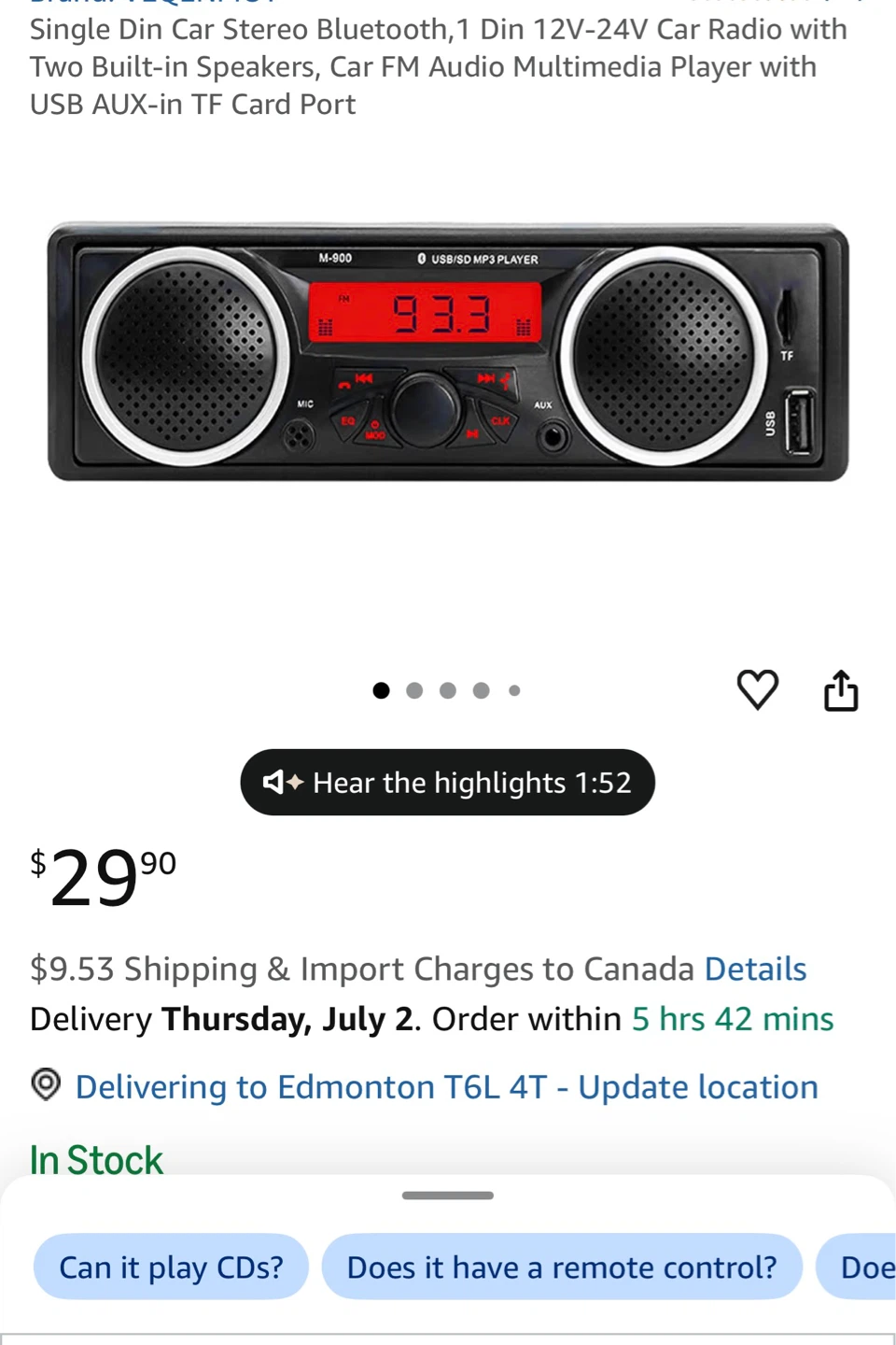 USB/SD/MMC Car Radio