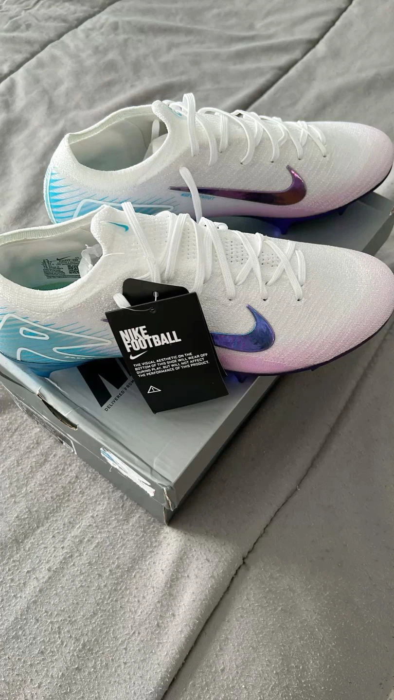 Nike Football Cleats White Blue Pink Purple