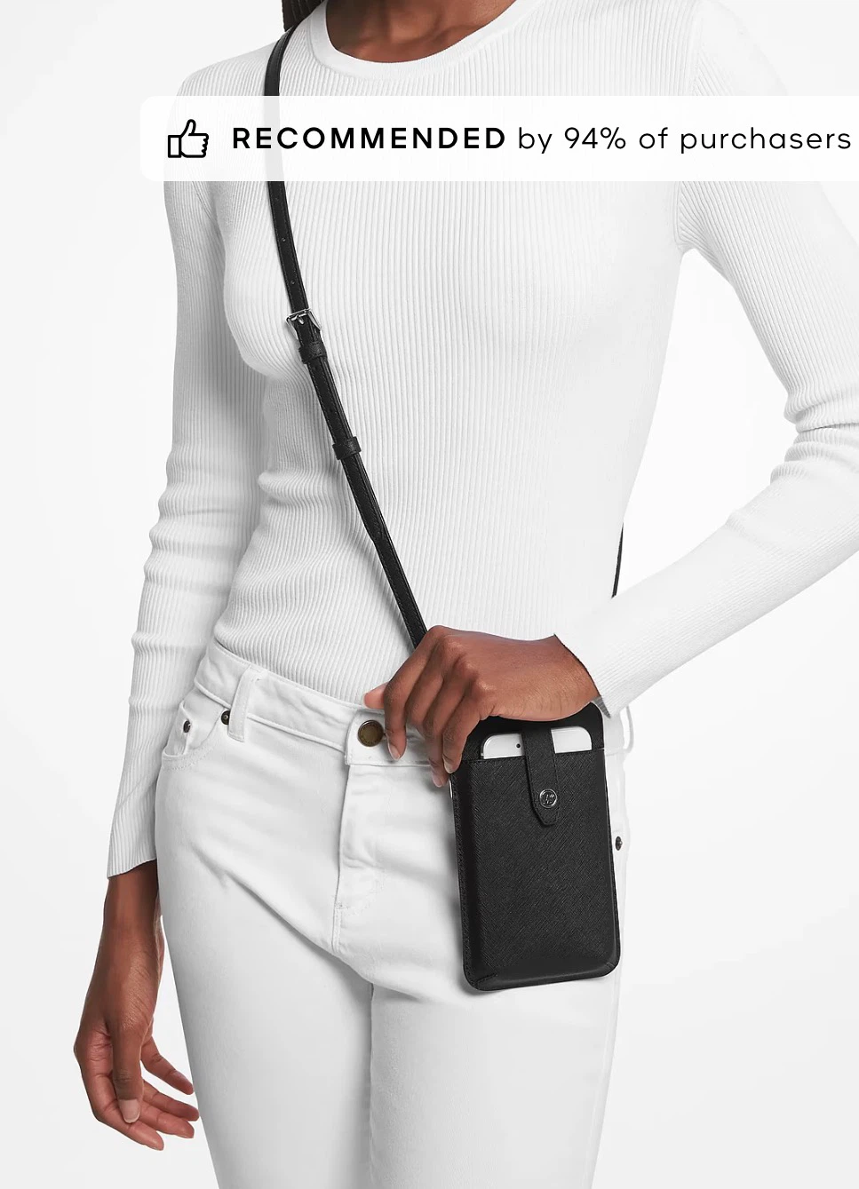 Michael Kors Black Saffiano Leather Phone Holder