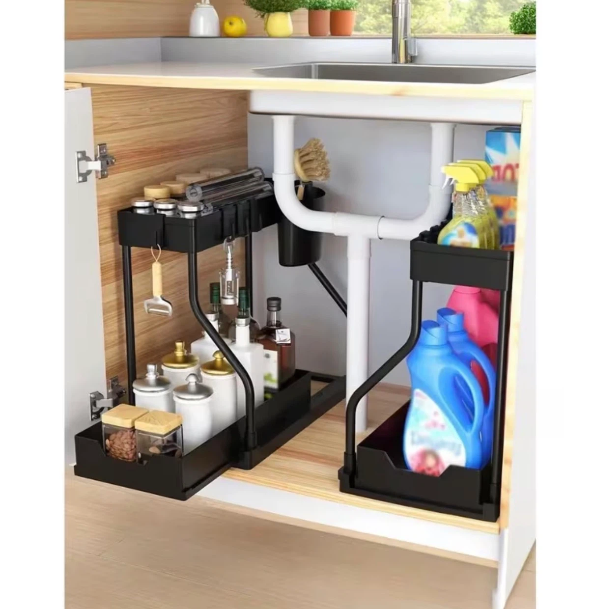 Black 2-Tier Sliding Organizer - photo 3
