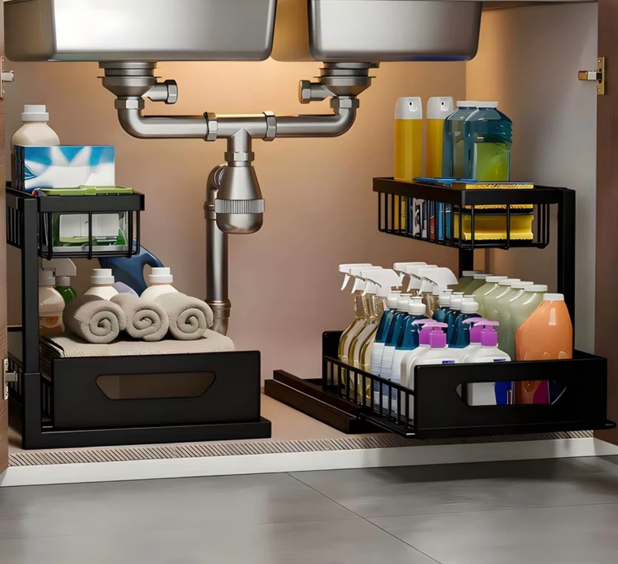 2-Tier Under Sink Organizer pack of 2 (BRAND NEW IN BOX)