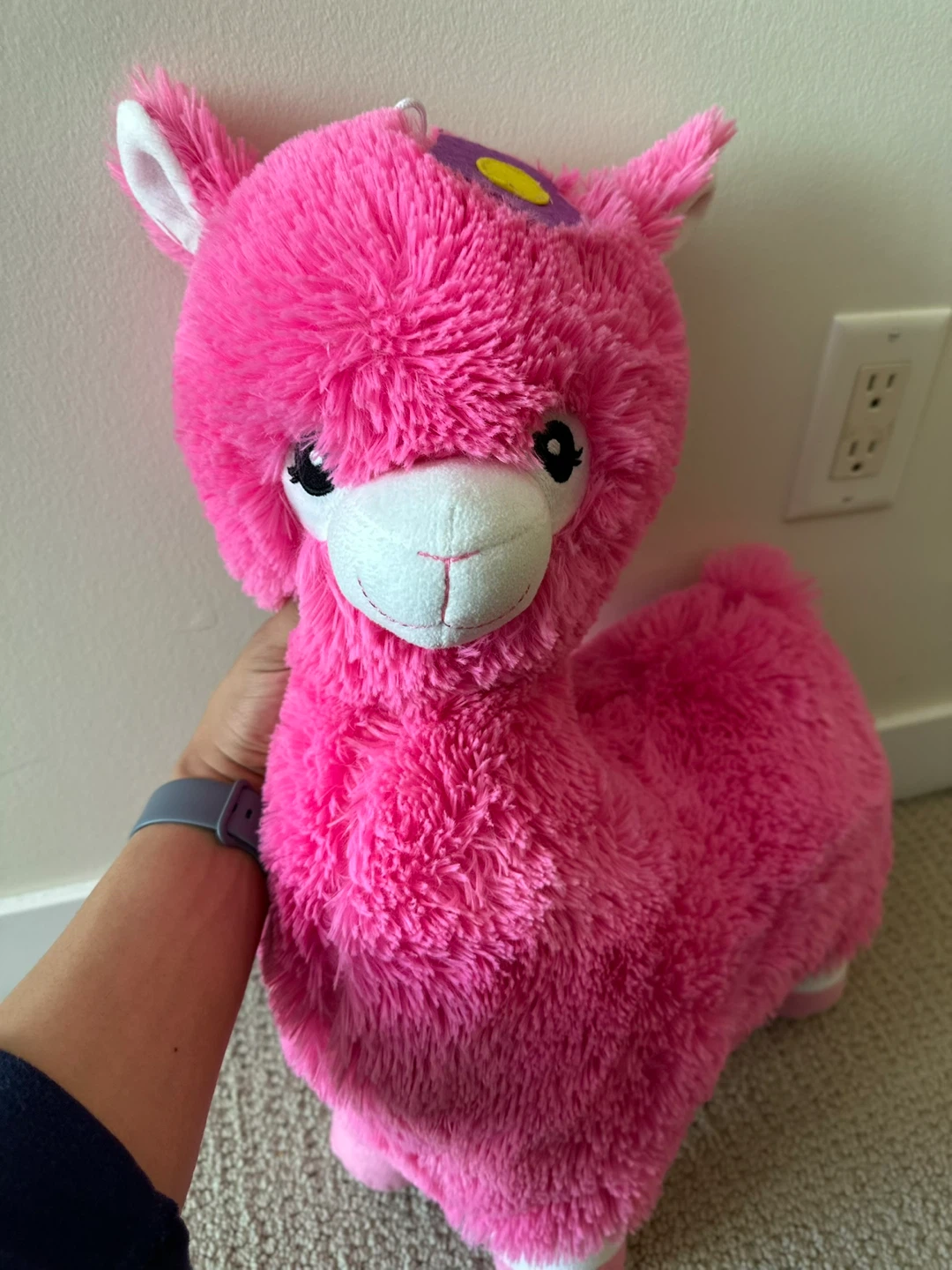 Pink Fuzzy Alpaca Stuffed Animal Toy