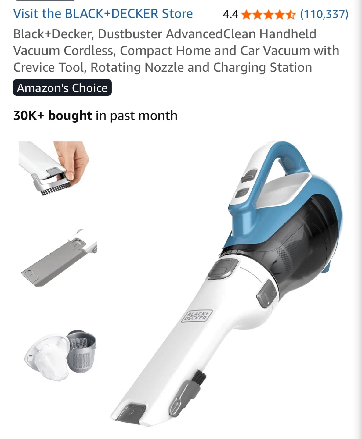 Black+Decker handheld vacuum, cordless. - photo 5