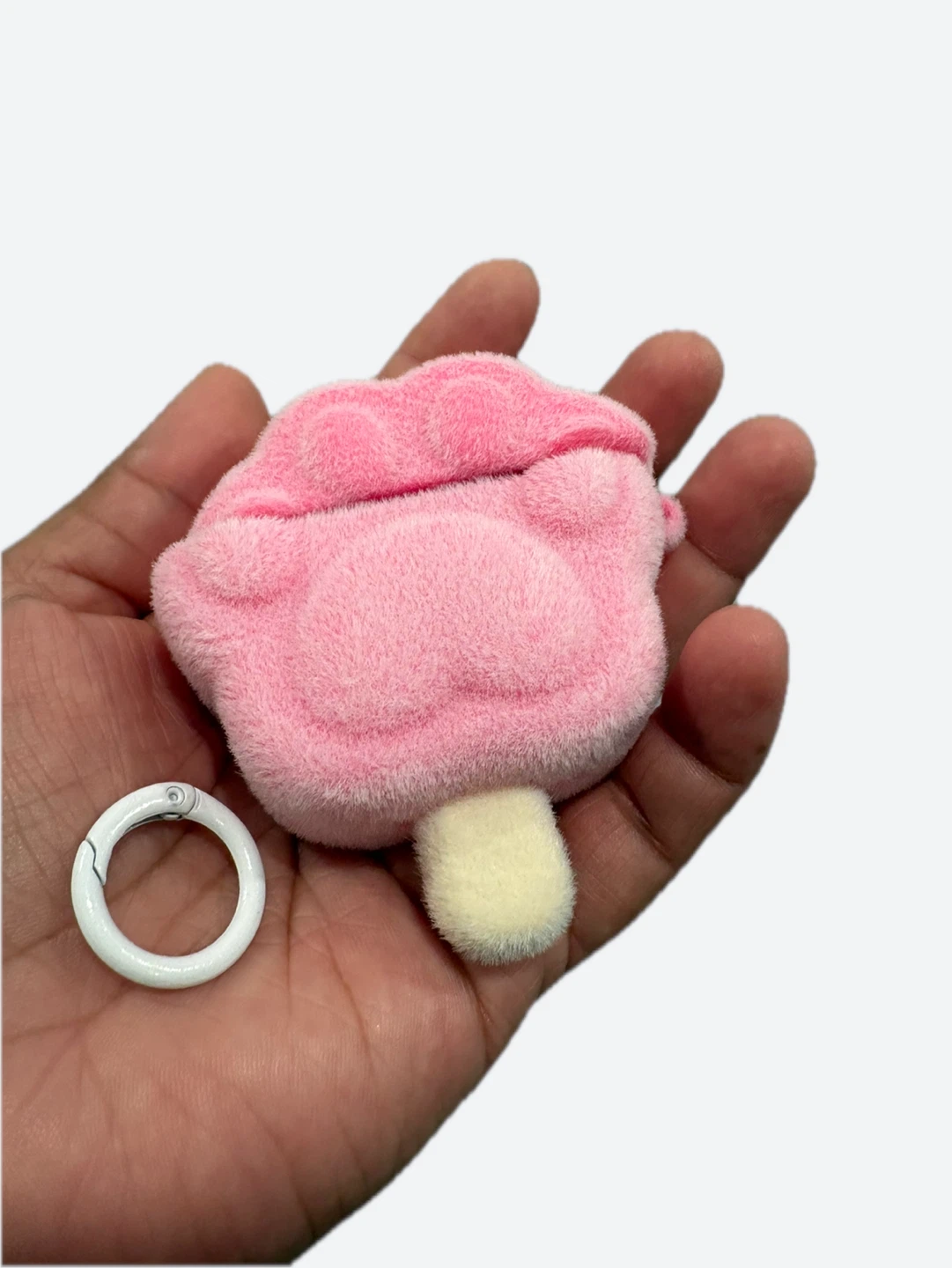 Pink Plush Popsicle AirPods 4 Case with Carabiner - photo 2