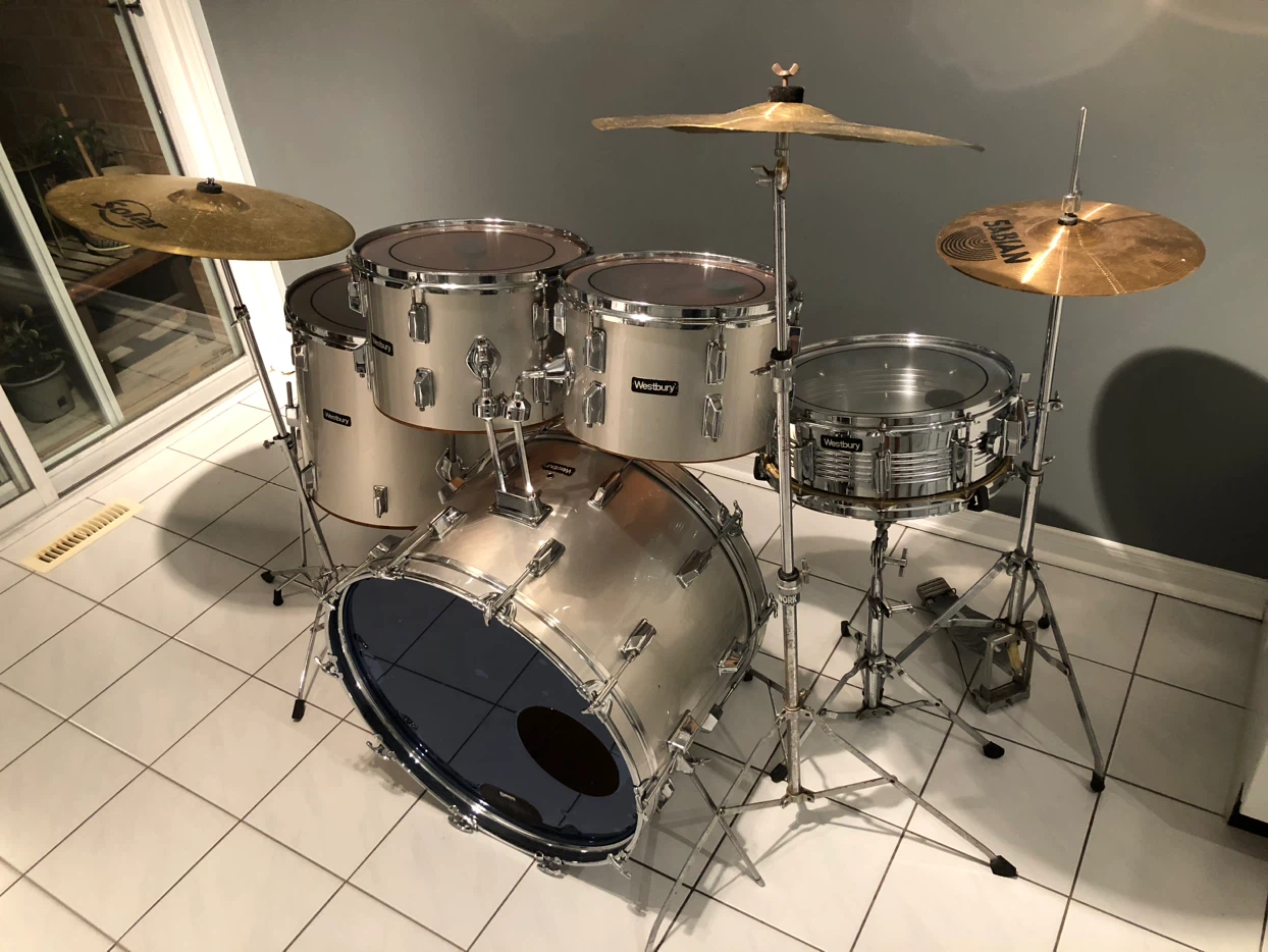 Silver Westbury drum set - 1980s - photo 4