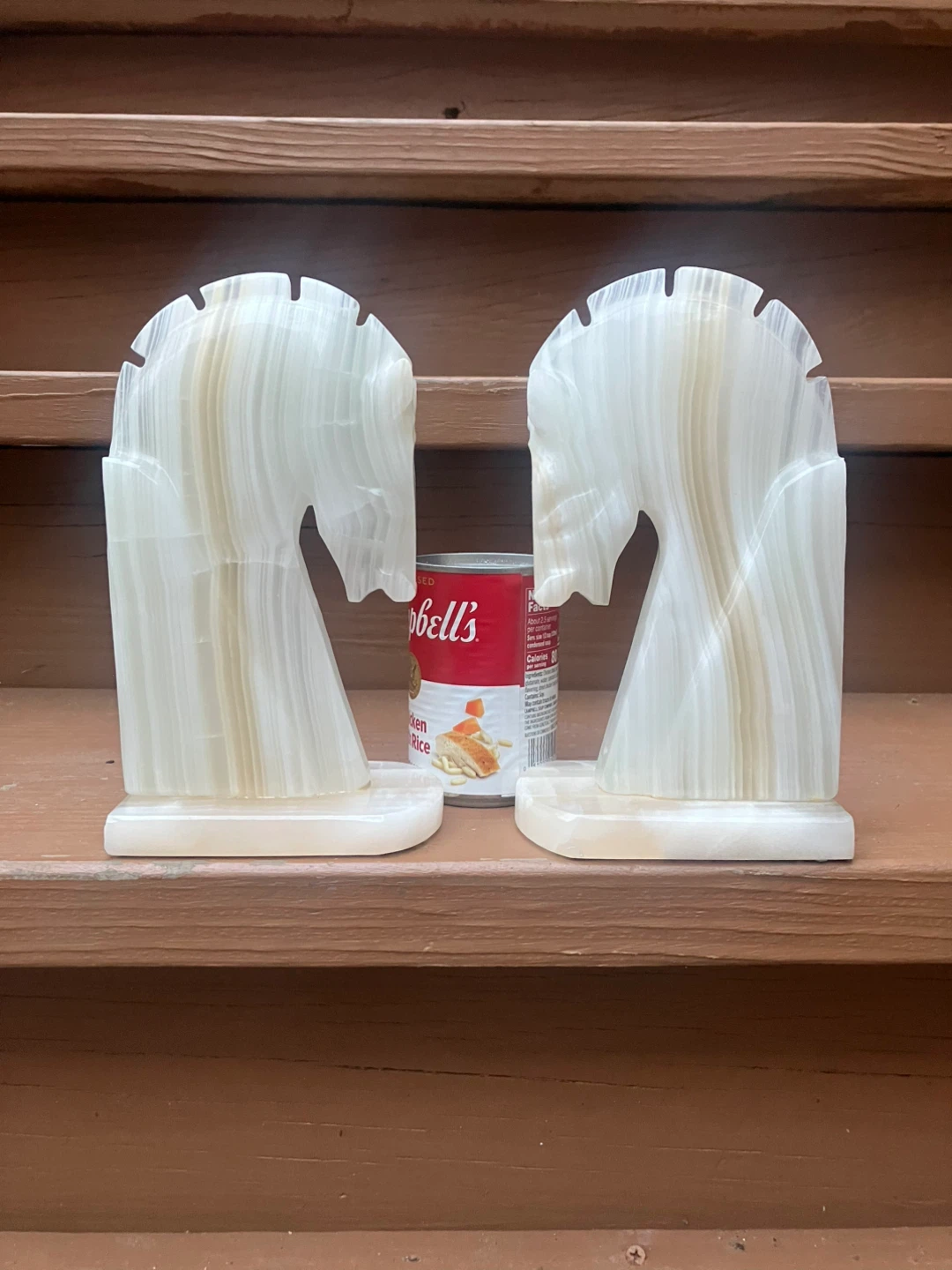 Vintage Onyx Horse Head Bookends - 8.5” x 5” - photo 2