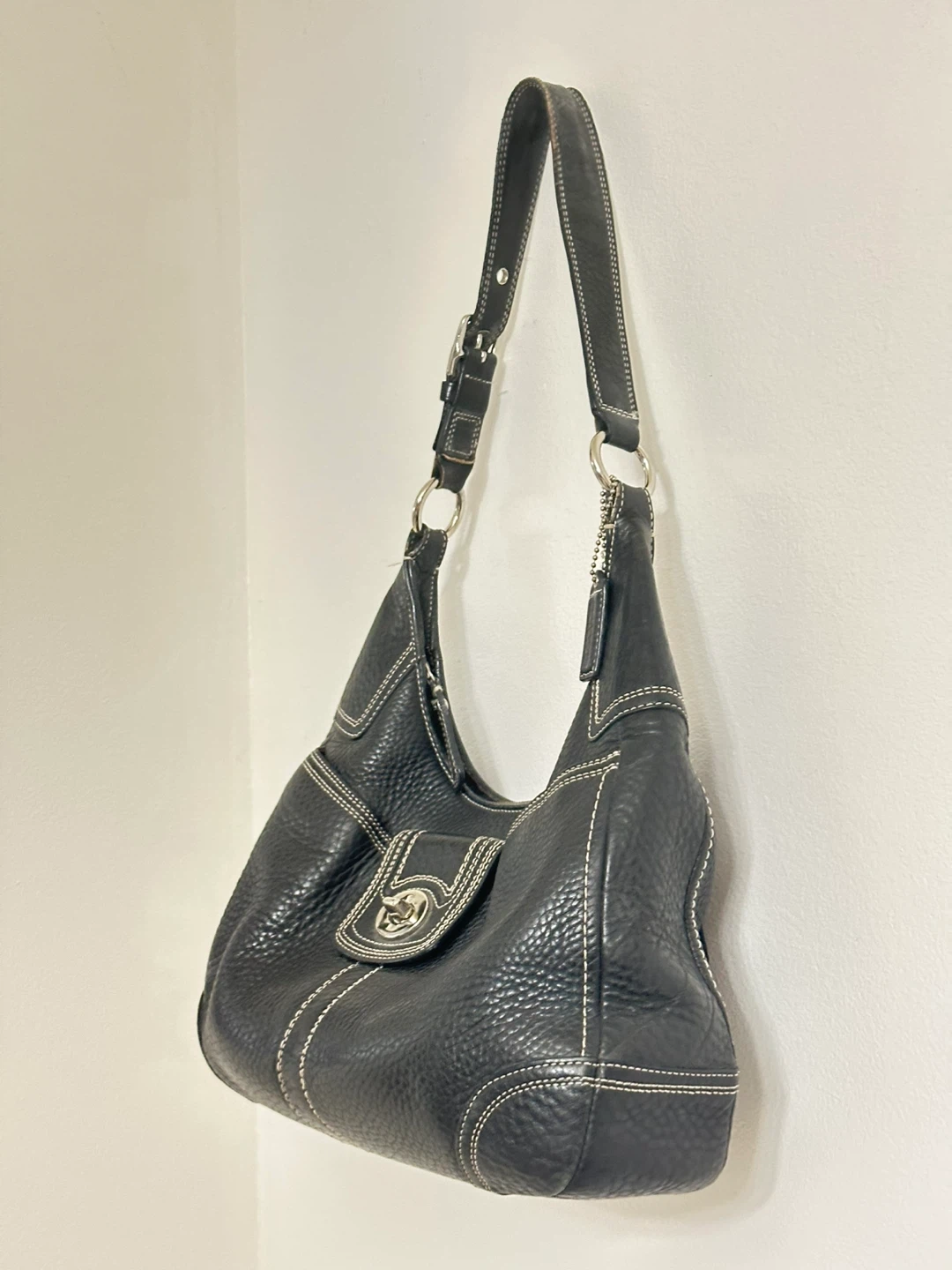Coach Black Leather  handbag F13956 Vintage - photo 3