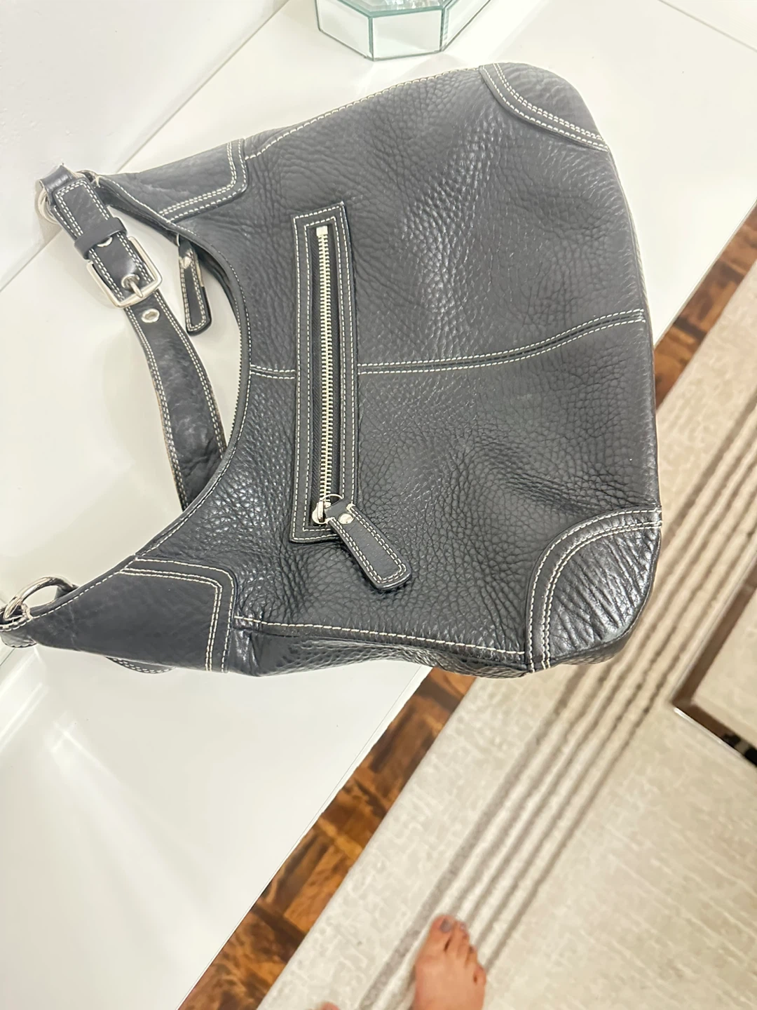 Coach Black Leather  handbag F13956 Vintage - photo 4