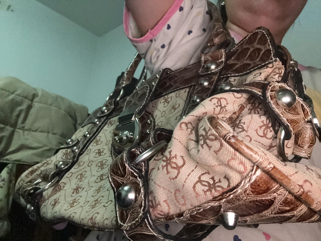 Guess Monogram Satchel Handbag - photo 3