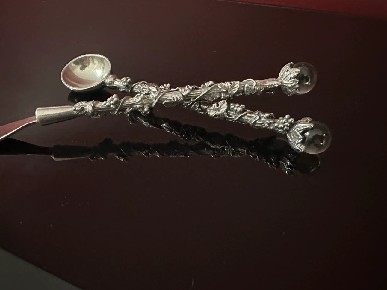 A set of 2 Vintage Ornate Silver Fork and Spoon - photo 3