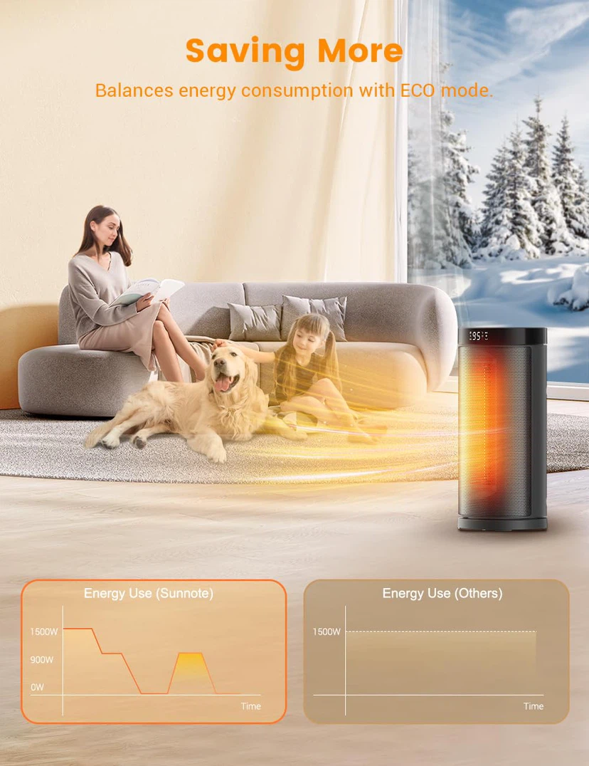 Sunnote Space Heater for Indoor Use, with Thermostat - photo 4