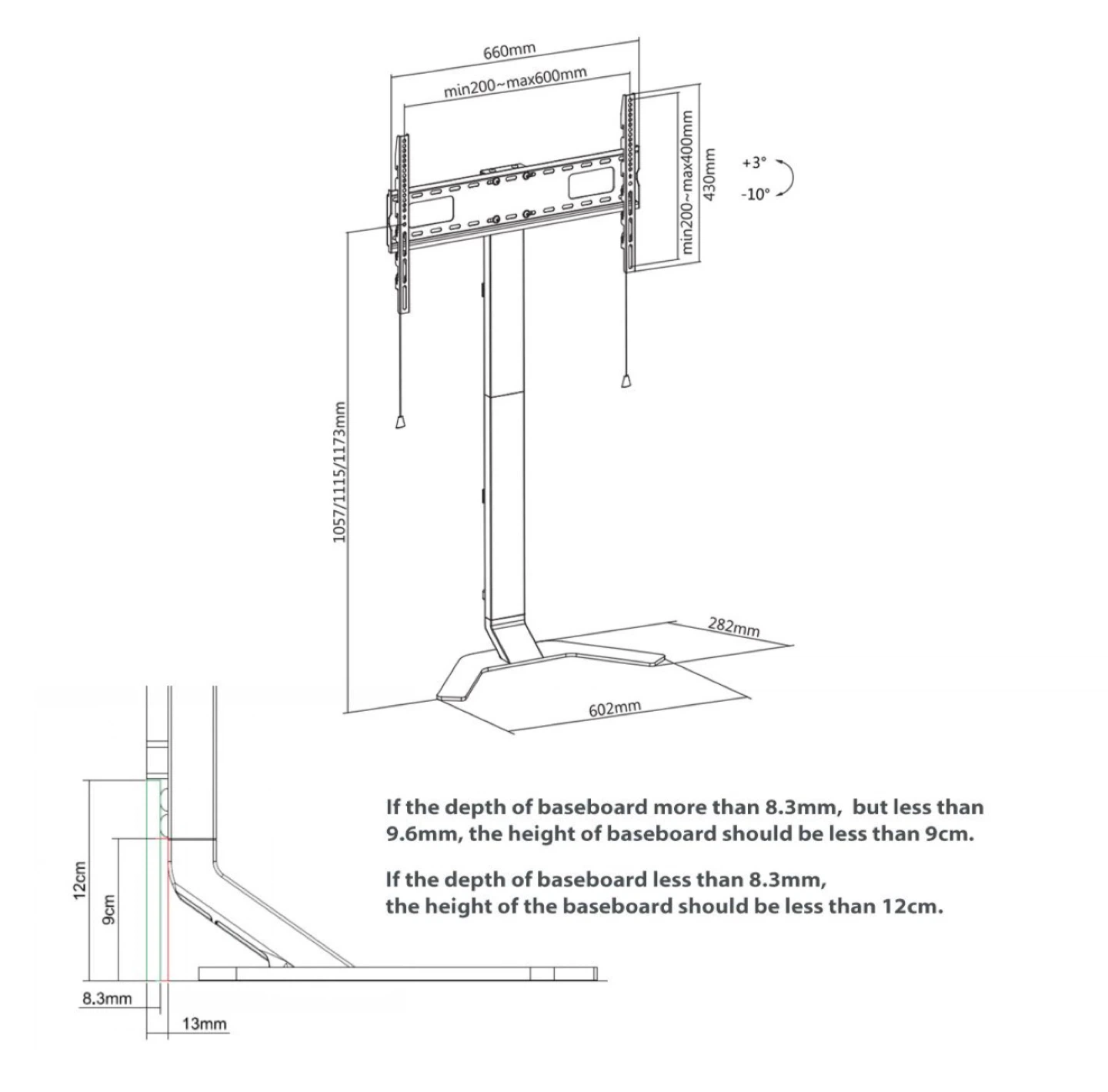 Height Adjustable TV Floor Stand / Wall Mount - photo 2