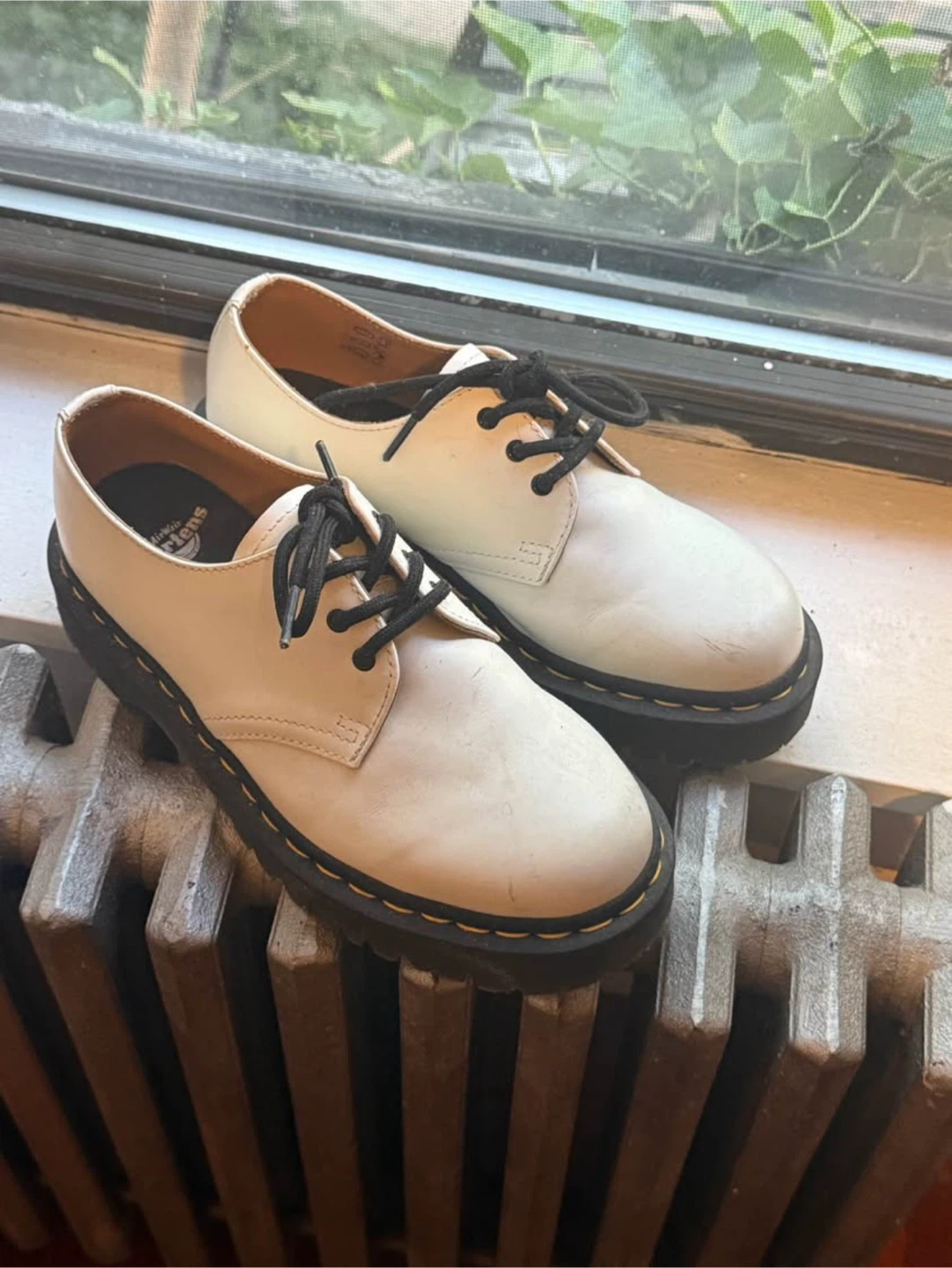 Dr. Martens 8053 Smooth Leather Platform Shoes Off White