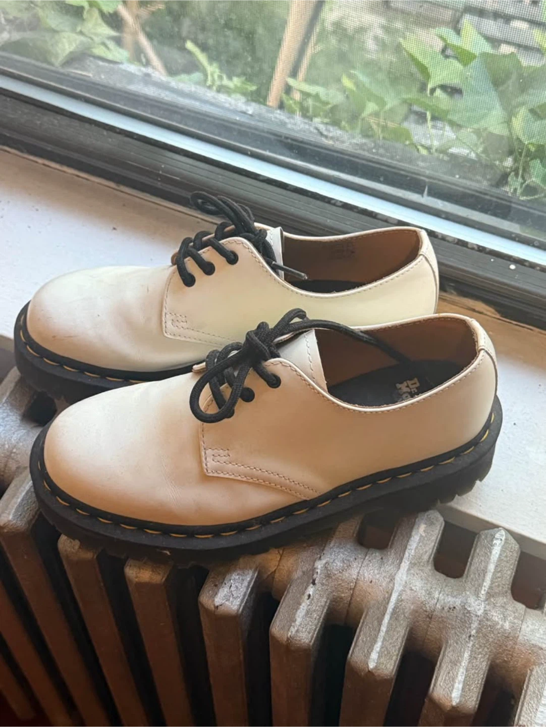 Dr. Martens 8053 Smooth Leather Platform Shoes Off White - photo 2