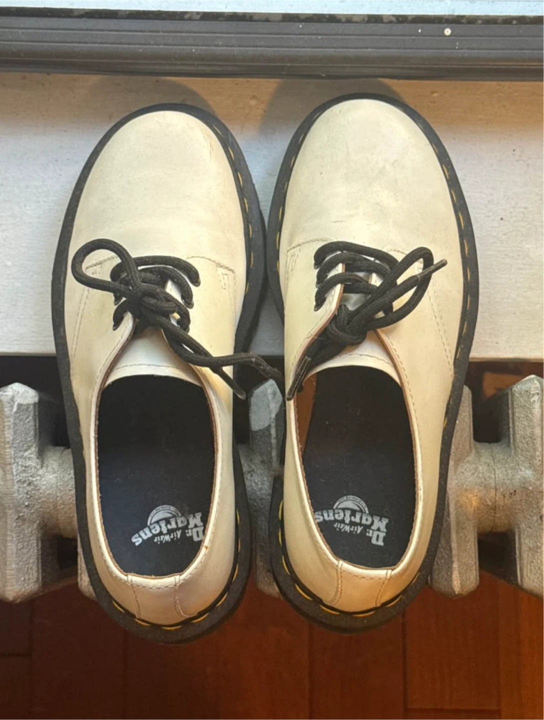 Dr. Martens 8053 Smooth Leather Platform Shoes Off White - photo 3