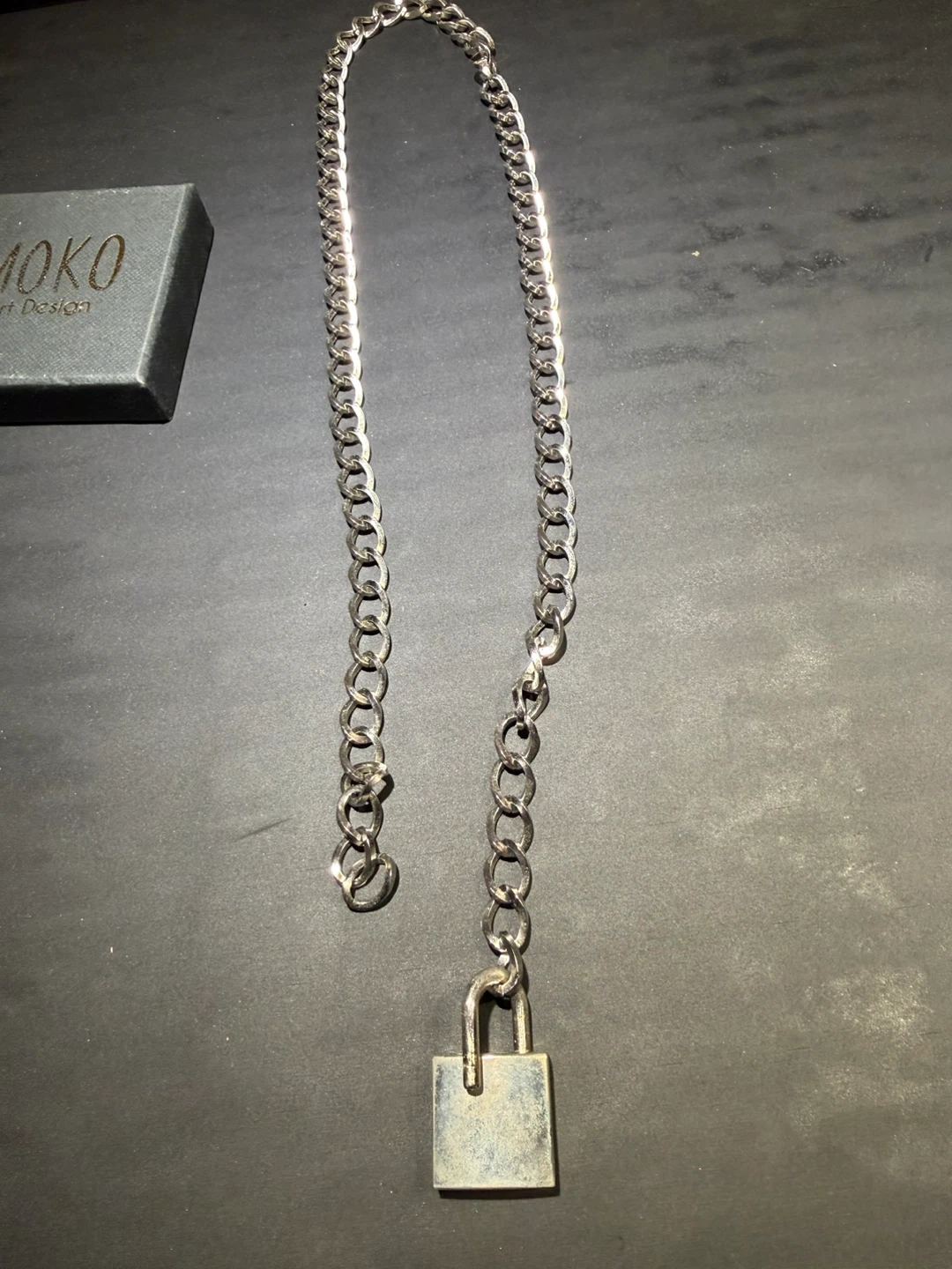 MOKO Art Design Silver Chain Necklace with Lock Pendant - photo 2