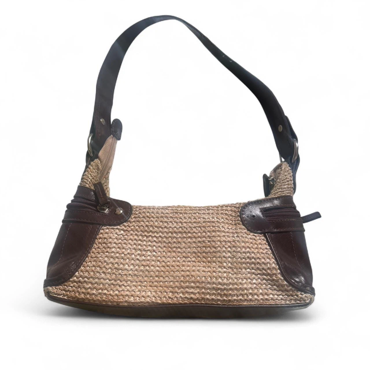 Straw and Leather Shoulder Bag - photo 2