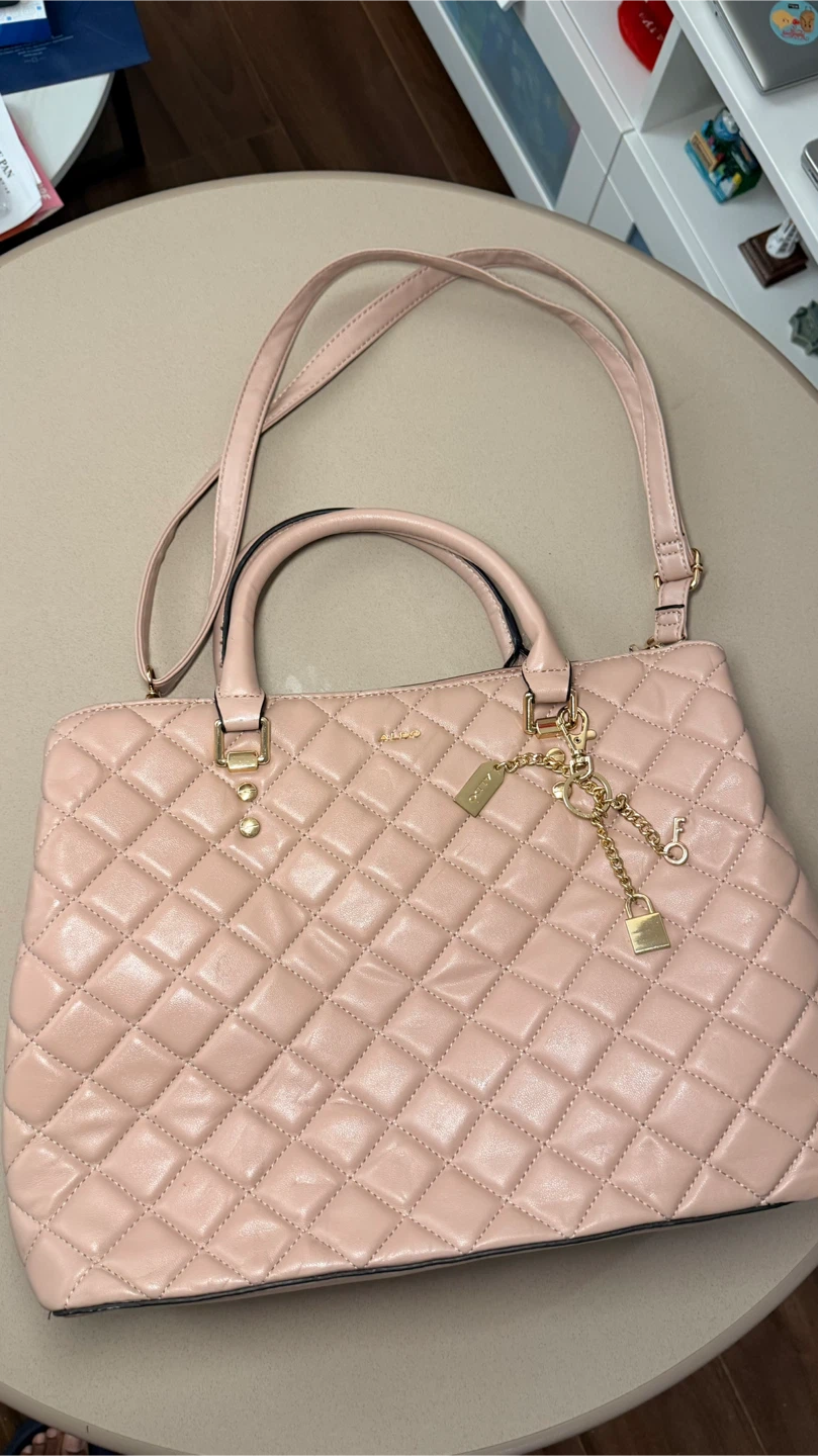 Aldo Pink Handbag with Charm | Medium size