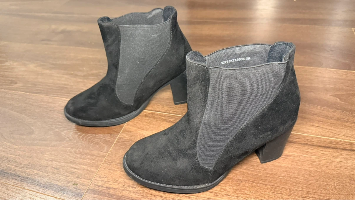 Catwalk Black Suede Ankle Boots | Size 40