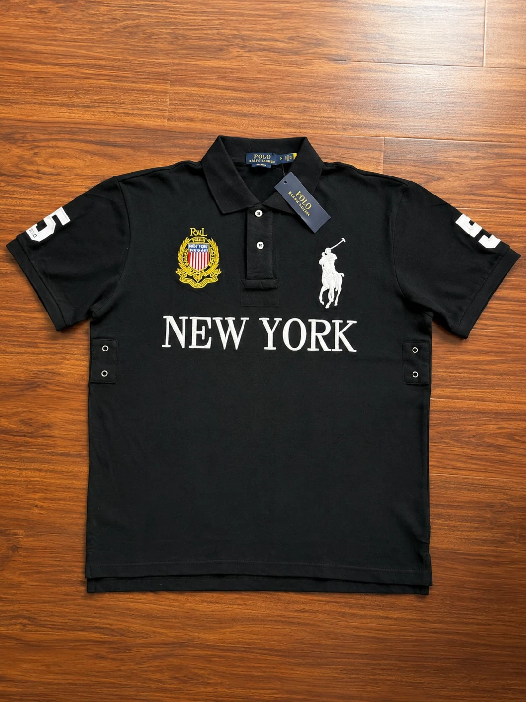 New York Navy Black Polo Tee