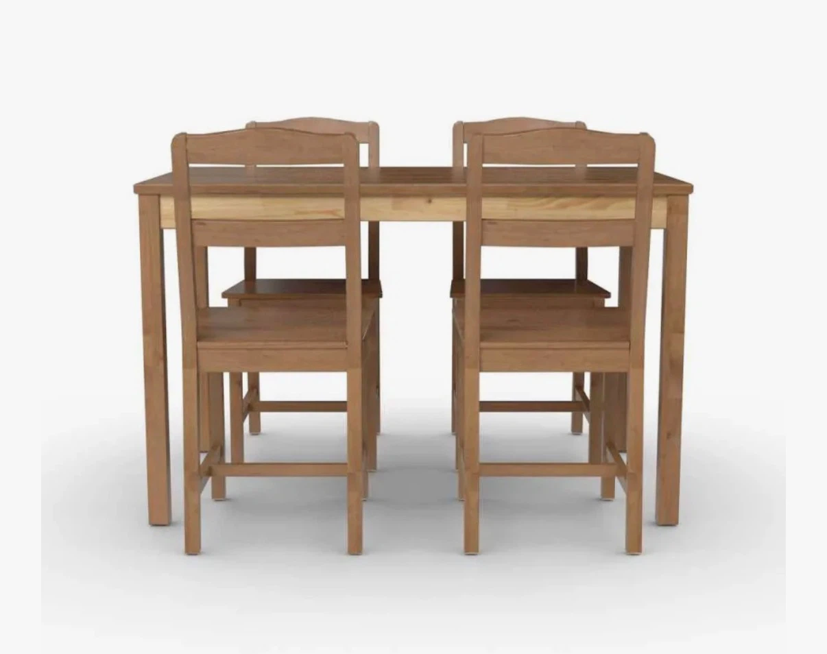 Wooden Dining Table with 4 Chairs - photo 2