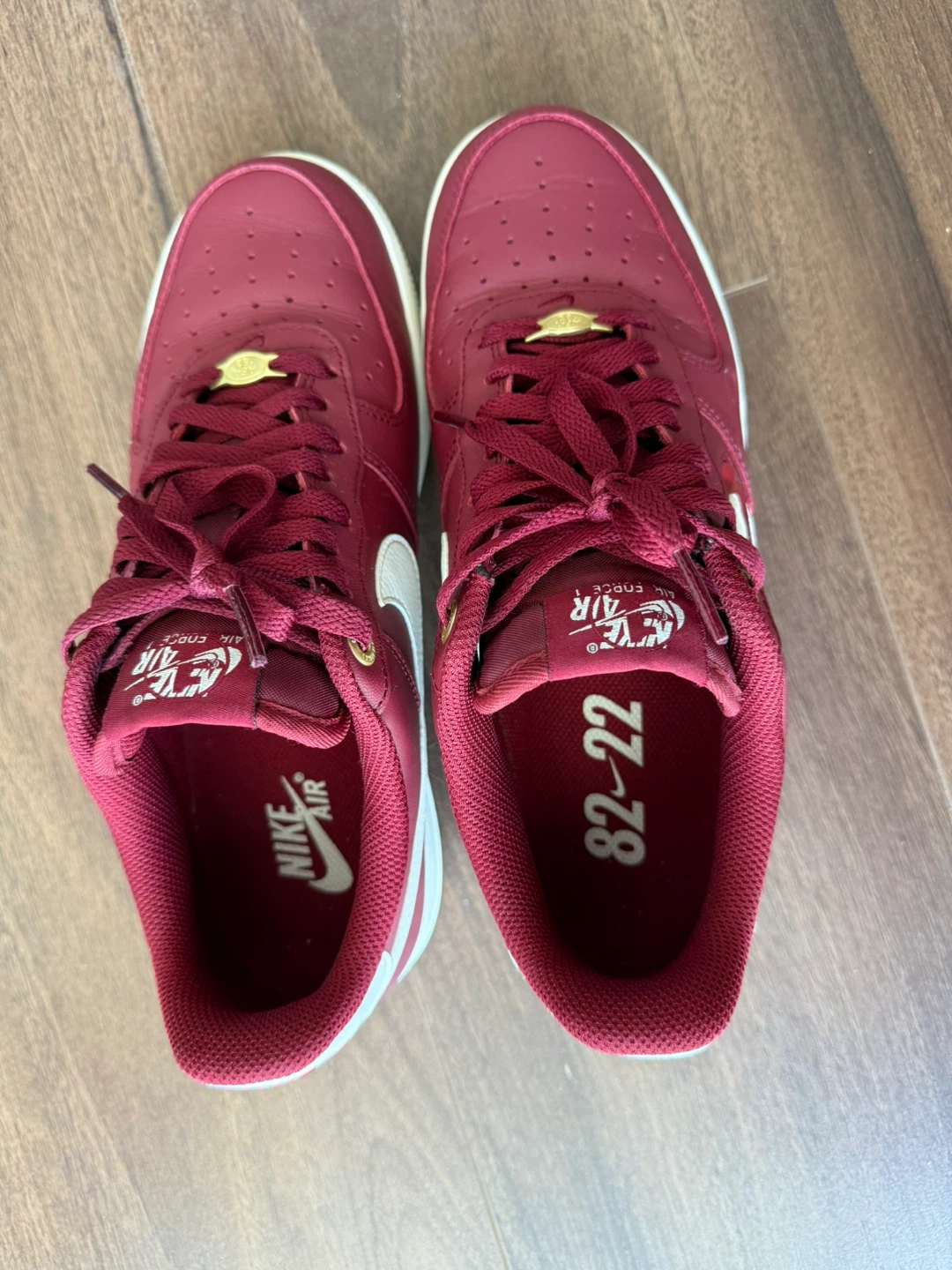 Nike Air Force 1 '07 Maroon Gold, Size US M 8.5 - photo 4