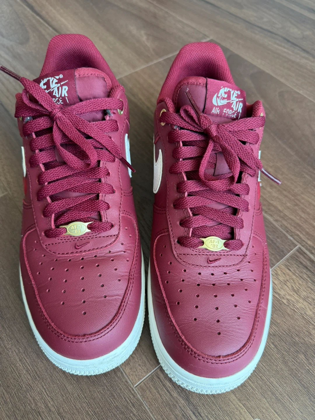 Nike Air Force 1 '07 Maroon Gold, Size US M 8.5 - photo 5