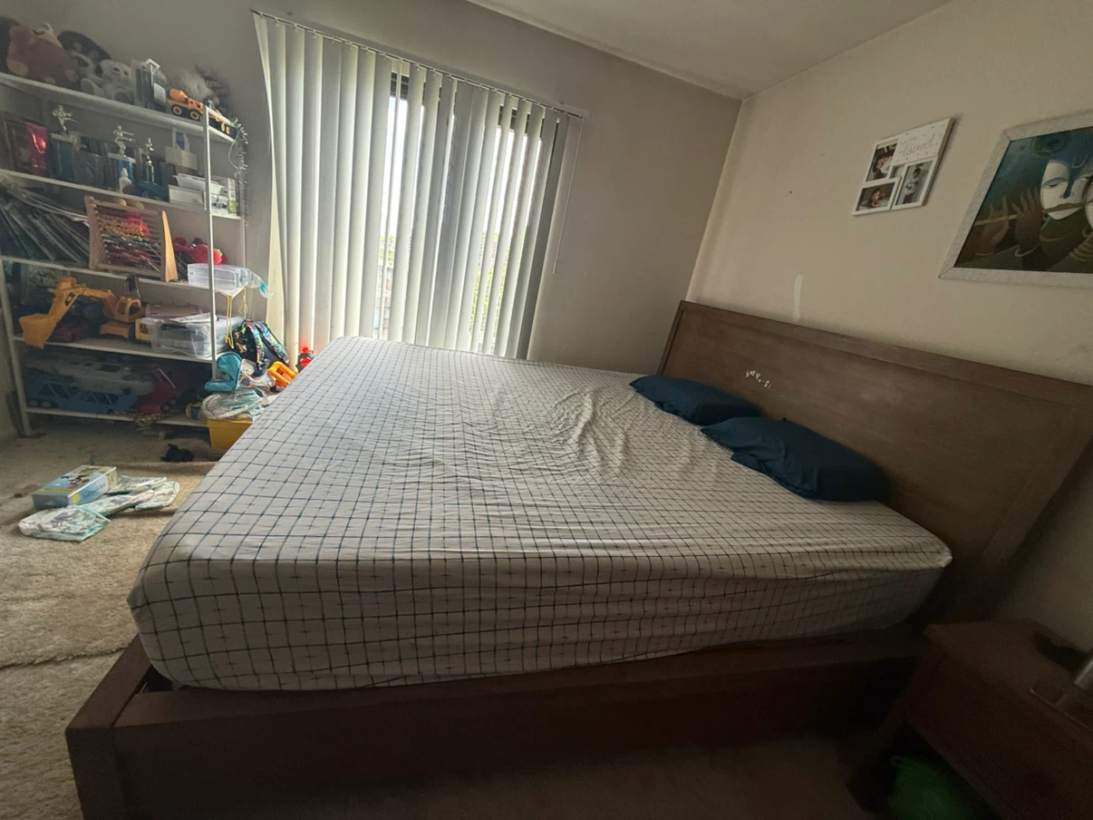 Wooden Bed Frame with Headboard - photo 2