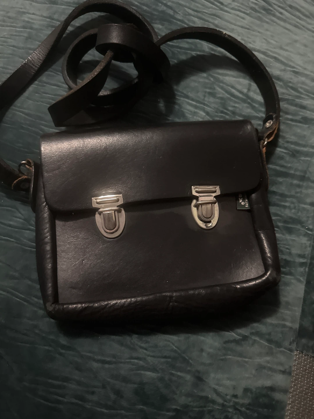 Black Leather Rugby Crossbody Bag - photo 2