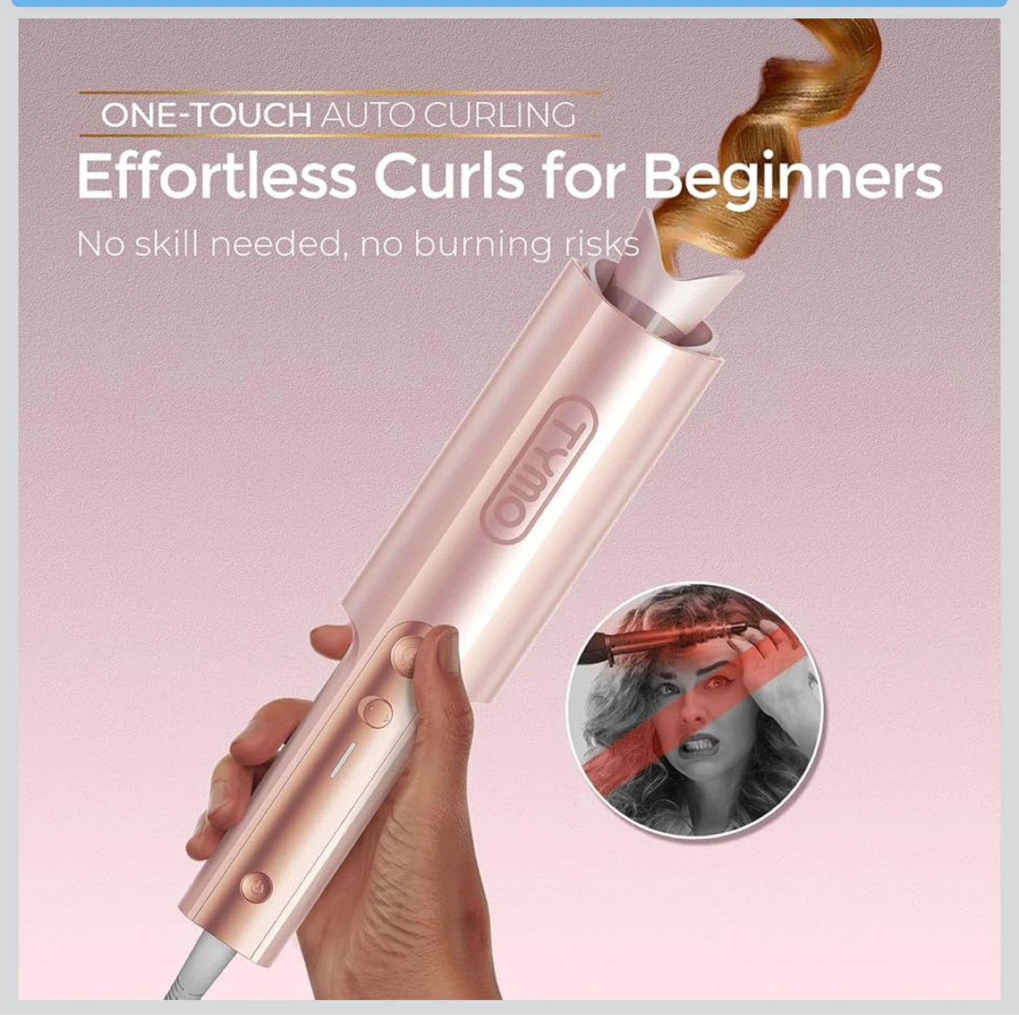 TYMO CurlPro Plus Automatic Curling Iron - Gold Blush, 1.25 inch - photo 4