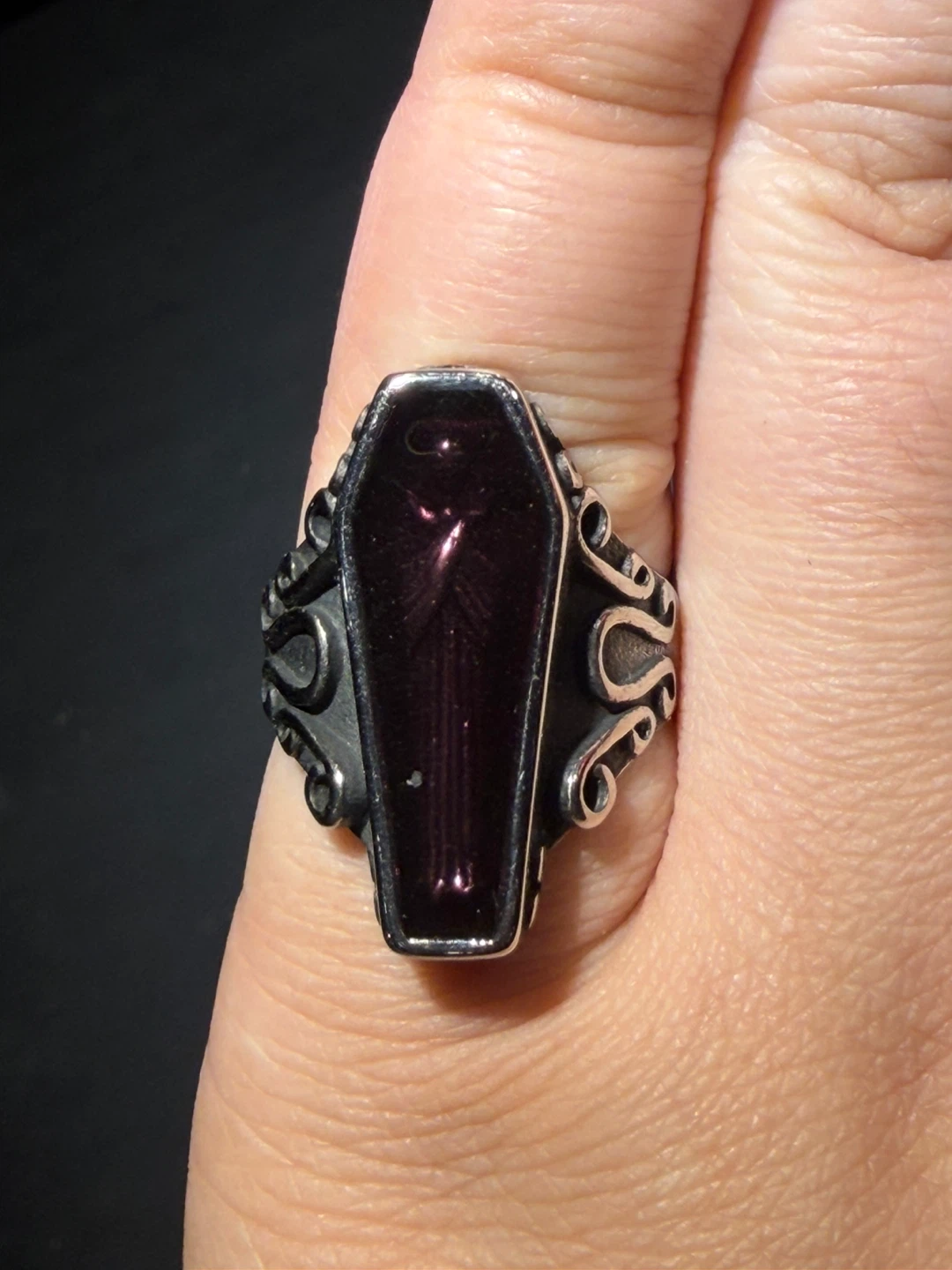 Coffin Ring with Purple Stone - photo 3