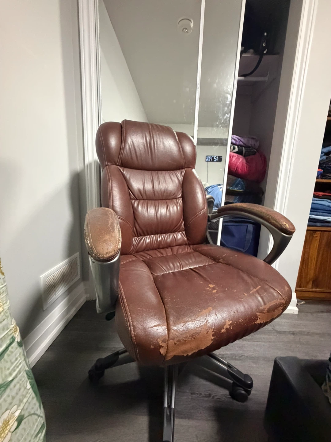 Brown Faux Leather Office Chair