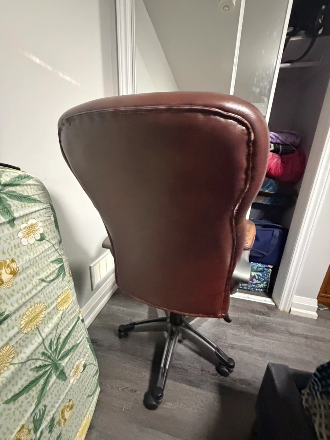 Brown Faux Leather Office Chair - photo 2