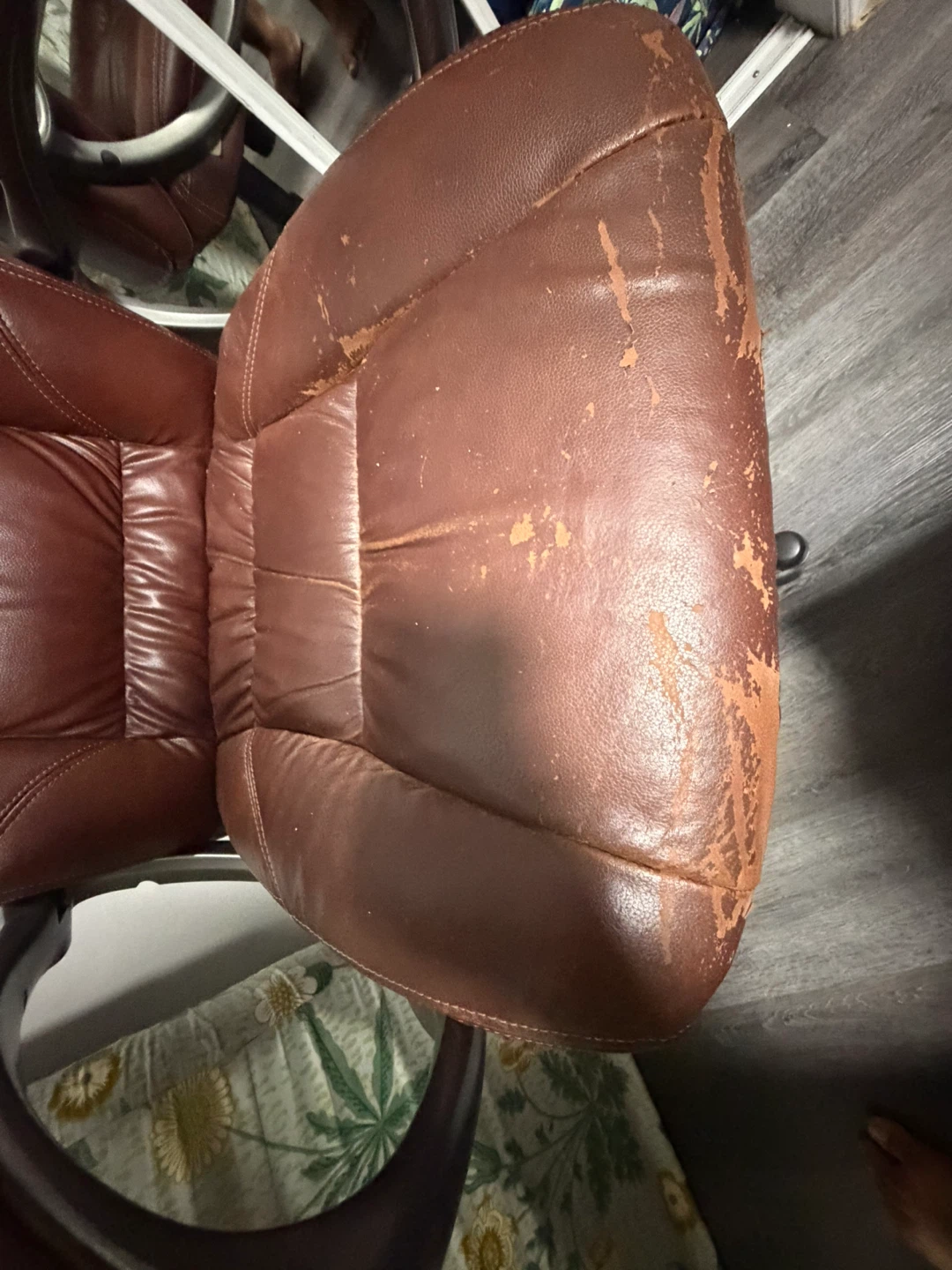 Brown Faux Leather Office Chair - photo 4