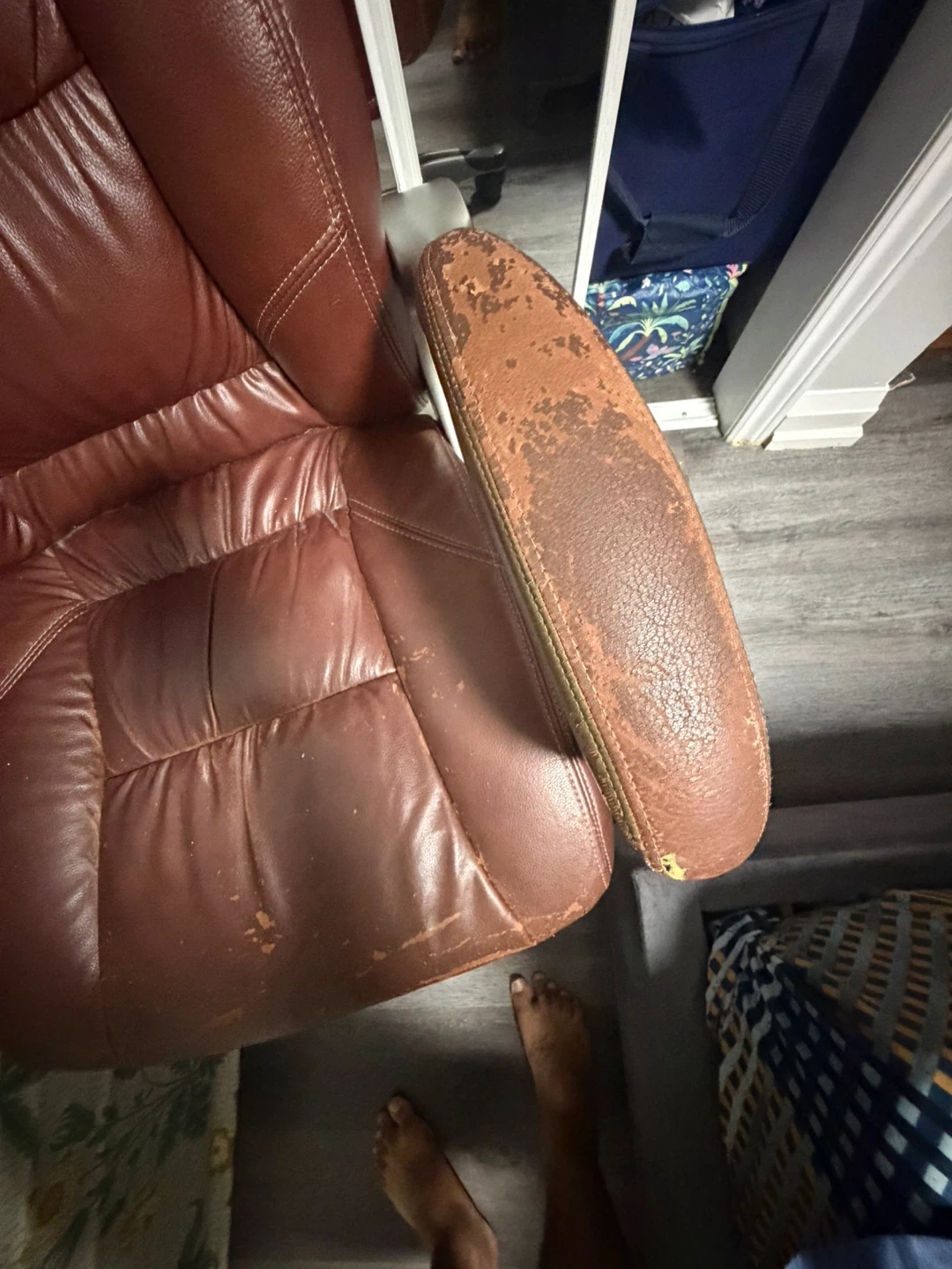 Brown Faux Leather Office Chair - photo 5
